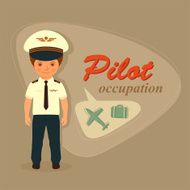 cartoon vector pilot airplane