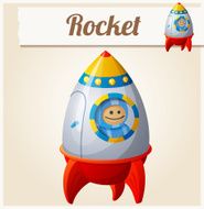 Toy rocket Cartoon vector illustration Series of children&#039;s toys