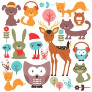 Set of various cute animals