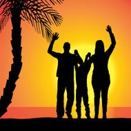 Vector silhouette of family N394