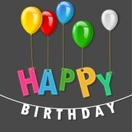 Colorful happy birthday party stitched greeting card N2