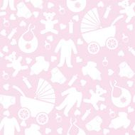 Seamless Pink Baby Background N2