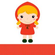 Cute Red riding hood isolated on white