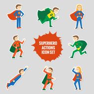 Set of superheroes stickers