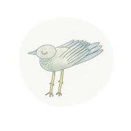 Cute seagull illustration in pastel colors
