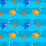 cute cartoon fish colorful seamless pattern illustration