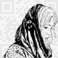Young girl listening to music