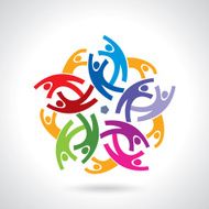 Concept of community workers unity social networking icon image N7