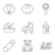 Baby related flat vector icon set N11