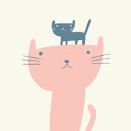 Cat illustration for mothers day