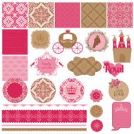Scrapbook Design Elements - Princess Girl Birthday Set N2