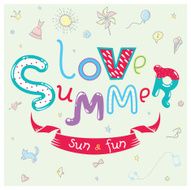 Cute summer greeting card in vector N2