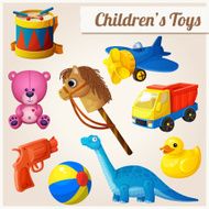 Set of kid&#039;s toys Cartoon vector illustration