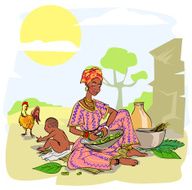 African woman with baby N2