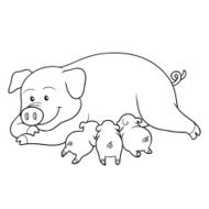 Coloring book (pig mommy and piget) N2