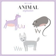 Cute vector zoo alphabet with cartoon and funny animals N11