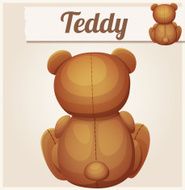 Teddy bear sits back Cartoon vector illustration Series of children