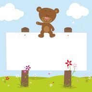 Little bear with big signboard N2