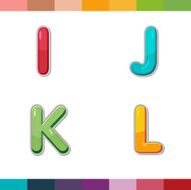 Font Cute Design Cartoon Style Vector Set N7
