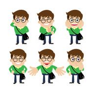 Set of young man characters in different poses N10