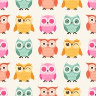seamless owls cartoon pattern N11