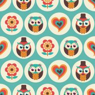 seamless owls cartoon pattern N12