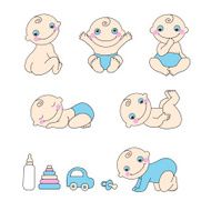 Set of baby boy Vector illustration