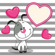 Dog with heart frame