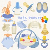 Boy baby shower set of elements for design N2