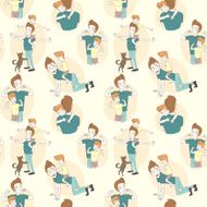 Festive seamless doodle pattern for father&#039;s day N4