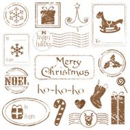 Christmas Grunge Stamps Collection N2