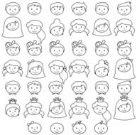 Set of Cute and Diverse Stick People in Vector Format N2