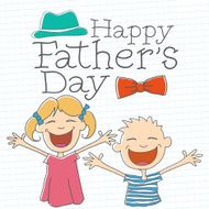 Happy Father&#039;s Day with Children