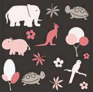 Seamless animal pattern for kids N6