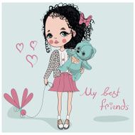 Girl With Teddy Bear N8
