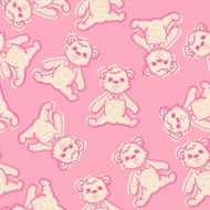 Seamless Baby Background with teddy bear N6