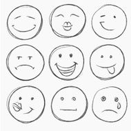 vector set of hand drawn faces