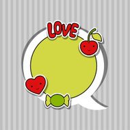 Speech bubble with sticker kawaii doodles N3