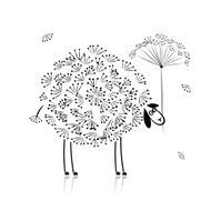 Funny sheep sketch for your design N3