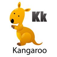 Alphabet K with Kangaroo