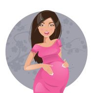 Pregnant woman Vector illustration