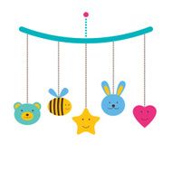 Baby crib mobile card