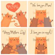 Sweet cards for Mothers Day with cats N2