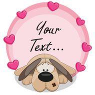 Dog with hearts N10