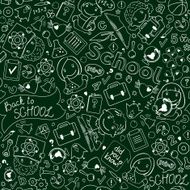 Seamless Pattern - Blackboard With School Drawinds