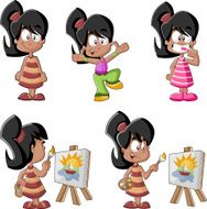 cartoon latin girl
