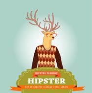 Deer head of Hipster style N5