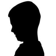 Vector silhouette of a boy N121