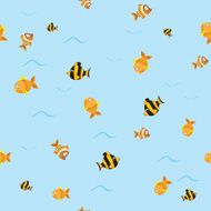 seamless pattern with fishes vector