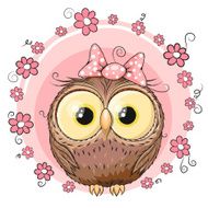 Owl with flowers N2